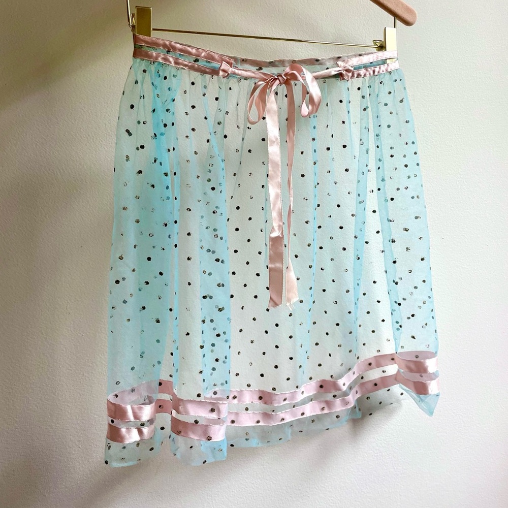 Vintage Blue And Pink Tule Apron Size S/XS - Picture 9 of 12